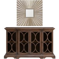Product photograph of Glasgow Wood And Glass 3 Door Sideboard With Mirror from Choice Furniture Superstore