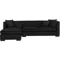 Product photograph of Kingston Black Velvet Fabric Corner Sofa Suite - Lhf from Choice Furniture Superstore