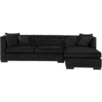Product photograph of Kingston Black Velvet Fabric Corner Sofa Suite - Rhf from Choice Furniture Superstore