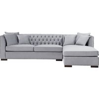 Product photograph of Kingston Grey Velvet Fabric Corner Sofa Suite - Rhf from Choice Furniture Superstore