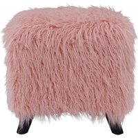 Product photograph of Newcastle Pink Faux Sheepskin Fur Cube Stool from Choice Furniture Superstore