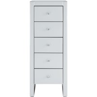 Product photograph of Bangor White Glass 5 Drawer Tall Chest from Choice Furniture Superstore