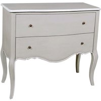 Product photograph of Chateau French Distressed Linen And Off-white 2 Drawer Chest from Choice Furniture Superstore