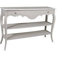 Product photograph of Chateau French Distressed Linen And Off-white 1 Drawer Console Table from Choice Furniture Superstore