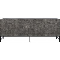 Product photograph of Sahara Black Washed Carved Mango Wood 4 Door Sideboard from Choice Furniture Superstore