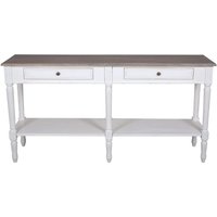 Product photograph of Delphine French Off-white Painted 2 Drawer Console Table from Choice Furniture Superstore