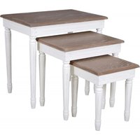 Product photograph of Delphine French Off-white Painted Nest Of Tables from Choice Furniture Superstore