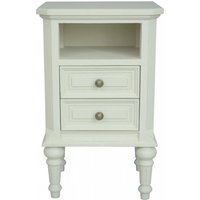 Product photograph of Solana French Lime White 2 Drawer Bedside Cabinet from Choice Furniture Superstore
