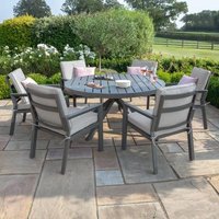 Product photograph of Maze New York Dove Grey 6 Seat Round Dining Set from Choice Furniture Superstore