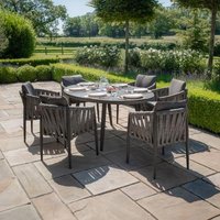 Product photograph of Maze Milan Charcoal 6 Seat Oval Dining Set from Choice Furniture Superstore