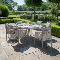 Product photograph of Maze Milan Cool Linen 6 Seat Oval Dining Set from Choice Furniture Superstore