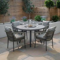 Product photograph of Maze Monaco Ivy Green 4 Seat Lazy Susan Round Dining Set from Choice Furniture Superstore