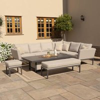 Product photograph of Maze Pulse Oatmeal Left Handed Corner Dining Set With Rising Table from Choice Furniture Superstore