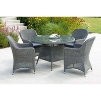Product photograph of Alexander Rose Monte Carlo 120cm Round Dining Table With Glass from Choice Furniture Superstore