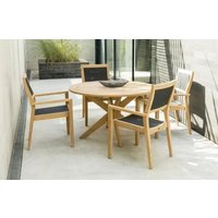 Product photograph of Alexander Rose Roble 125cm Round Dining Table With Cross Base from Choice Furniture Superstore