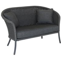 Product photograph of Alexander Rose Cordial Grey Rope Curved Top 2 Seater Sofa With Cushion from Choice Furniture Superstore