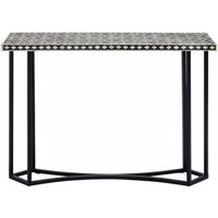 Product photograph of Enlow Black Bone Geomatric Inlay Console Table from Choice Furniture Superstore