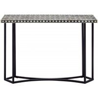 Product photograph of Enlow Black Bone Inlay Sheesham Console Table from Choice Furniture Superstore