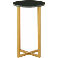 Product photograph of Bridgton Green Marble And Gold Round Tall Side Table from Choice Furniture Superstore