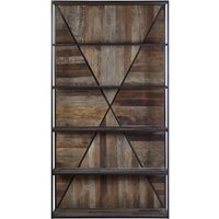 Product photograph of Villisca Elm Wood Industrial Shelving Unit from Choice Furniture Superstore