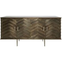 Product photograph of Wilsey Silver Metallic 4 Door Large Sideboard from Choice Furniture Superstore