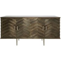 Product photograph of Wilsey Metallic Mango Wood 4 Door Sideboard from Choice Furniture Superstore