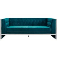 Product photograph of Emporia Teal Velvet Fabric 3 Seater Sofa from Choice Furniture Superstore