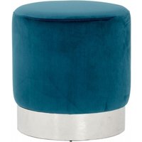 Product photograph of Emporia Teal Velvet Fabric Round Stool from Choice Furniture Superstore