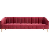 Product photograph of Aurelia Wine 3 Seater Sofa Velvet Fabric Upholstered With Gold Legs from Choice Furniture Superstore