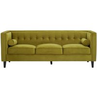 Product photograph of Asotin Olive Velvet Fabric 3 Seater Sofa from Choice Furniture Superstore