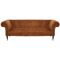Product photograph of Briar Brown Velvet Fabric 3 Seater Chesterfield Sofa from Choice Furniture Superstore