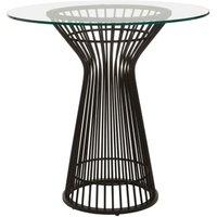 Product photograph of Hondah Glass 2 Seater Round Dining Table With Black Base from Choice Furniture Superstore