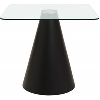 Product photograph of Irrigon Glass 2 Seater Square Dining Table With Black Cone Base from Choice Furniture Superstore
