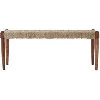 Product photograph of Enlow Woven Jute And Sheesham Wood Bench from Choice Furniture Superstore