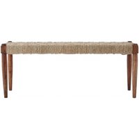 Product photograph of Enlow Natural Sheesham And Jute Wood Bench from Choice Furniture Superstore