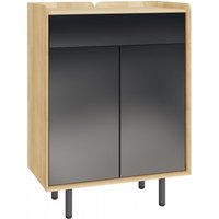 Product photograph of Aarhus Anthracite And Oak Small Sideboard from Choice Furniture Superstore
