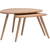 Product photograph of Marina Natural Oak Triangle Shape Nest Of 2 Tables from Choice Furniture Superstore
