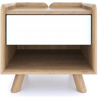 Product photograph of Liv Scandinavian Oak And White 1 Drawer Bedside Cabinet from Choice Furniture Superstore