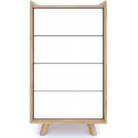 Product photograph of Liv Scandinavian Oak And White Small 4 Drawer Chest from Choice Furniture Superstore