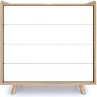 Product photograph of Liv Scandinavian Oak And White Medium 4 Drawer Chest from Choice Furniture Superstore