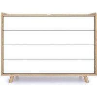 Product photograph of Liv Scandinavian Oak And White Large 4 Drawer Chest from Choice Furniture Superstore