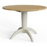 Product photograph of Lathen Grey Painted 2-6 Seater Round Pedestal Extending Dining Table from Choice Furniture Superstore