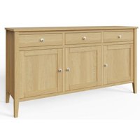 Product photograph of Lathen Oak 145cm Medium 3 Door Sideboard from Choice Furniture Superstore