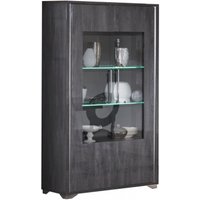 Product photograph of Augusta Italian Grey Oak Effect 2 Door Display Cabinet from Choice Furniture Superstore