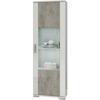 Product photograph of Messina Italian White And Grey 1 Door Display Cabinet - Rhf from Choice Furniture Superstore
