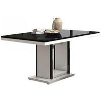 Product photograph of Enna Italian Black And White 6 Seater Pedestal Dining Table from Choice Furniture Superstore