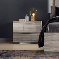 Product photograph of Laura Italian Oak Grain Effect 2 Drawer Bedside Cabinet from Choice Furniture Superstore