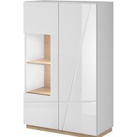 Product photograph of Sagu White Gloss 2 Door Display Cabinet from Choice Furniture Superstore