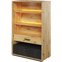 Product photograph of Noah Oak Effect Bookcase With Led Light from Choice Furniture Superstore