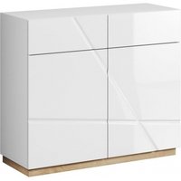 Product photograph of Sagu White Gloss 100cm Small 2 Door Sideboard from Choice Furniture Superstore